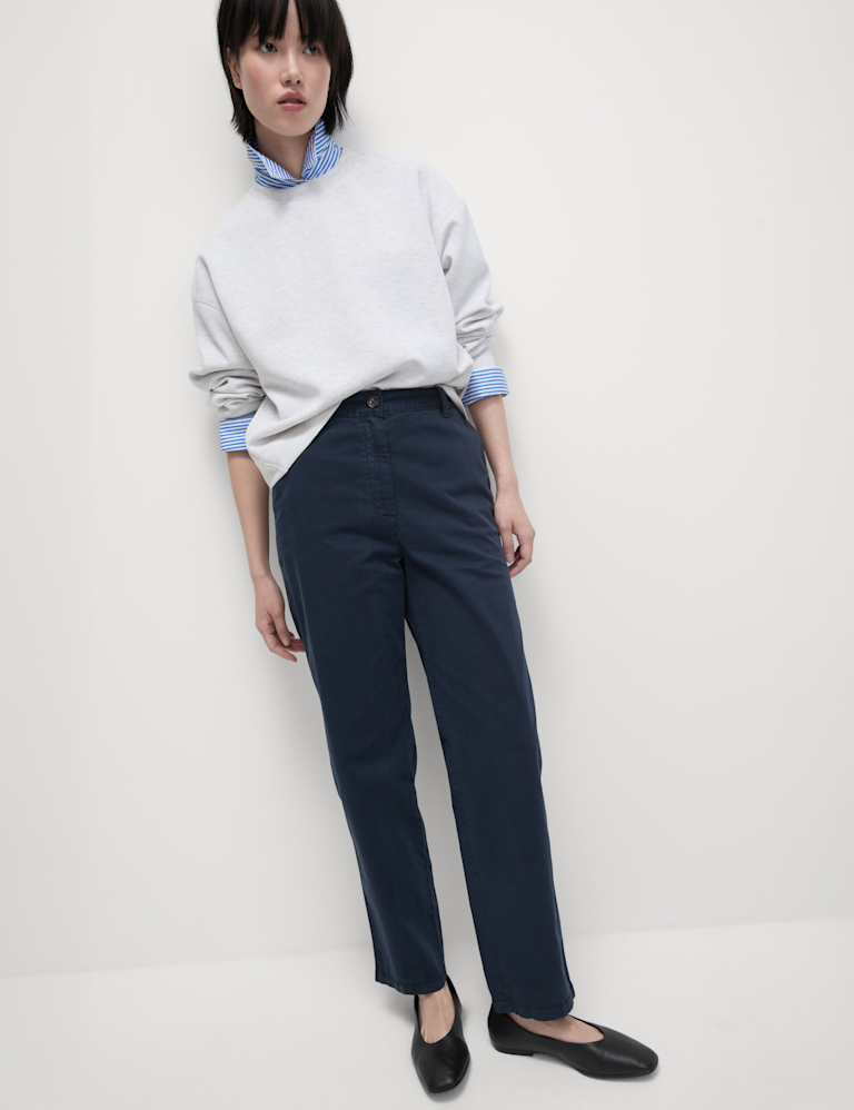 Cotton Rich Straight Leg Ankle Grazer Chinos