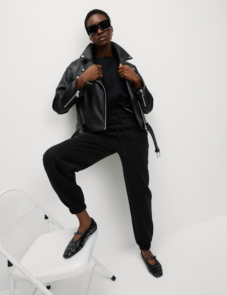 Cotton Rich Drawstring Cuffed Joggers