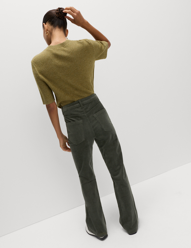 Cotton Rich Cord Flared Slim Fit Trousers