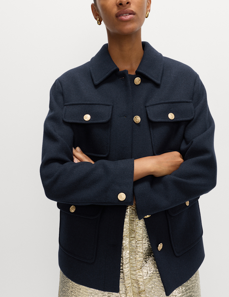 Wool Blend Utility Jacket