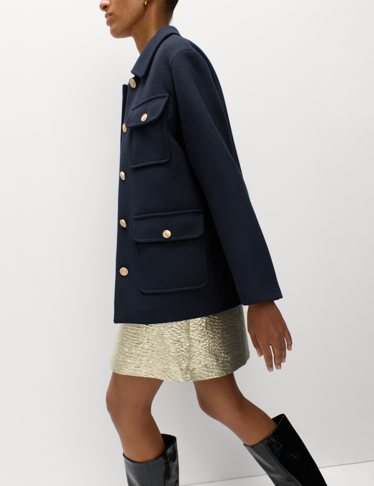 Wool Blend Utility Jacket