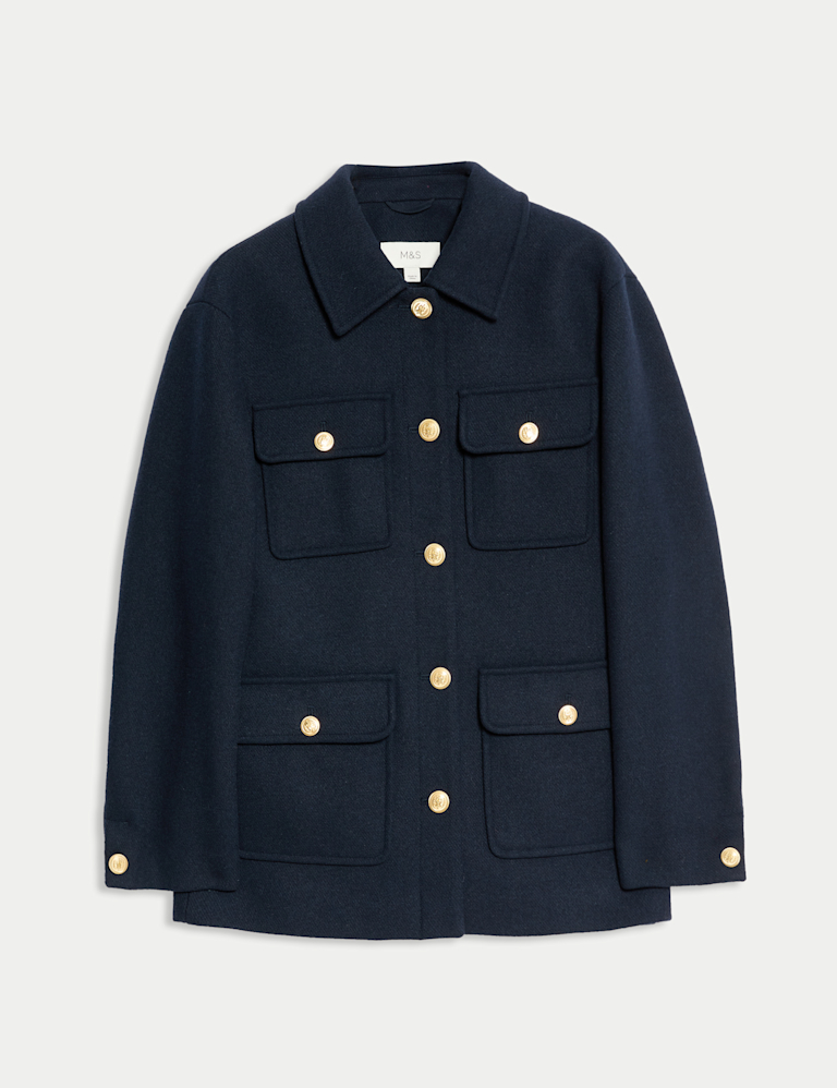 Wool Blend Utility Jacket