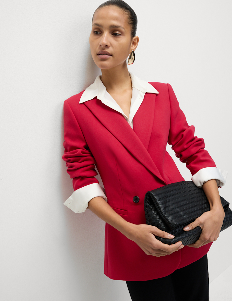 Crepe Tailored Double Breasted Blazer Crepe Tailored Double Breasted Blazer