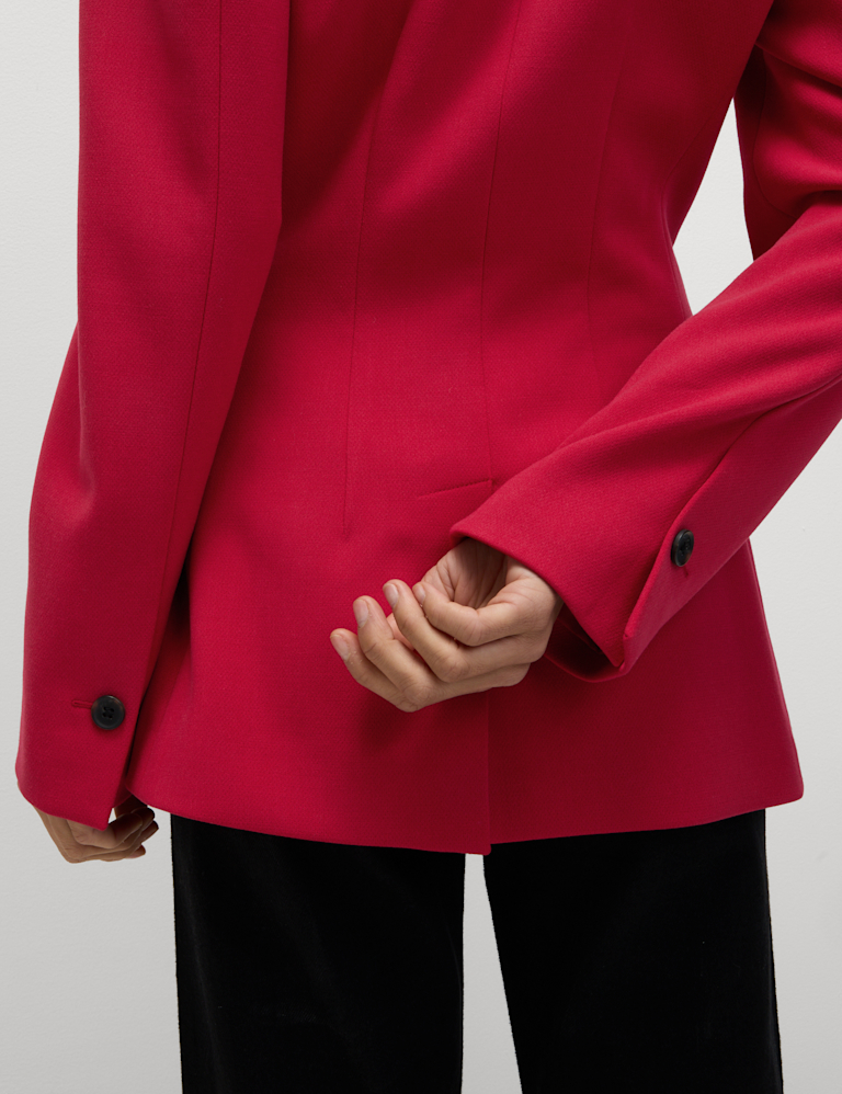 Crepe Tailored Double Breasted Blazer