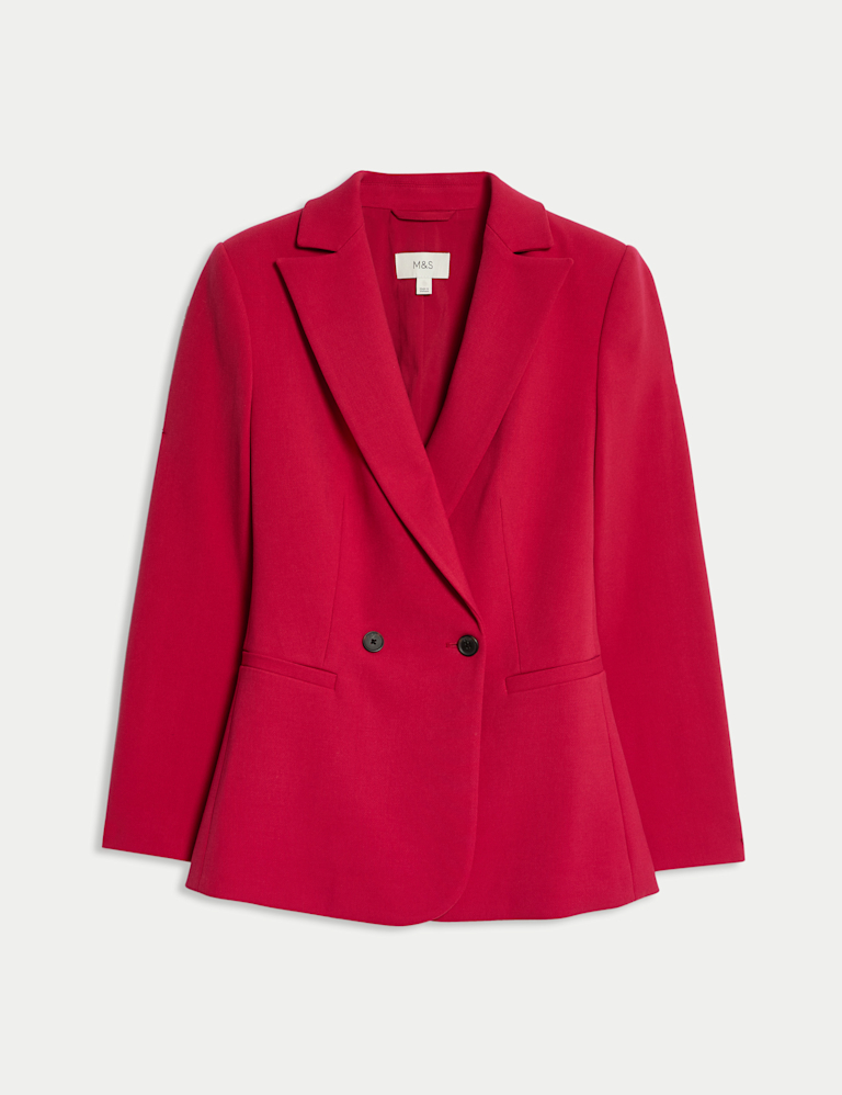 Crepe Tailored Double Breasted Blazer