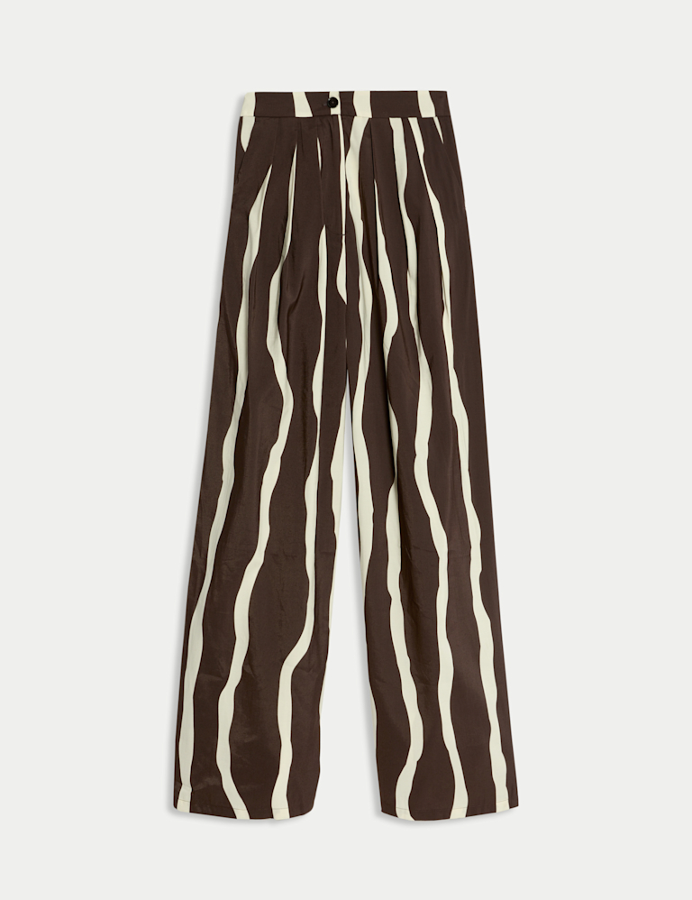 Printed Wide Leg Trousers