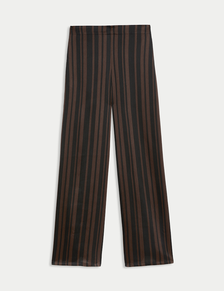 Stripe Plisse Palazzo Trousers