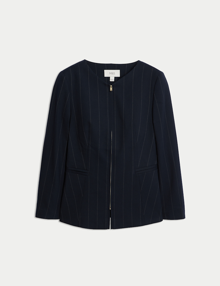 Striped Zip Through Jacket