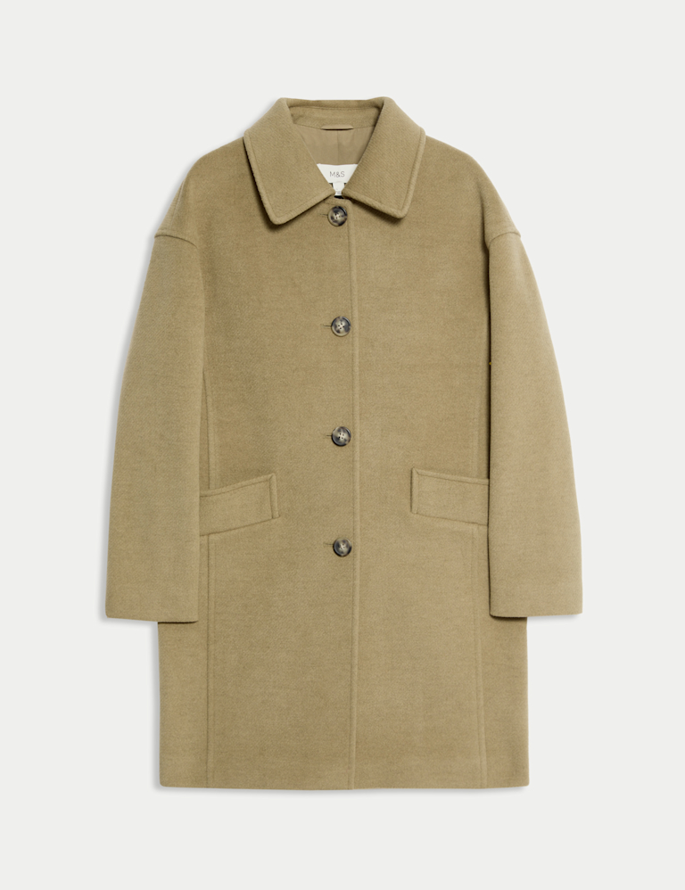 Twill Single Breasted Collared Coat