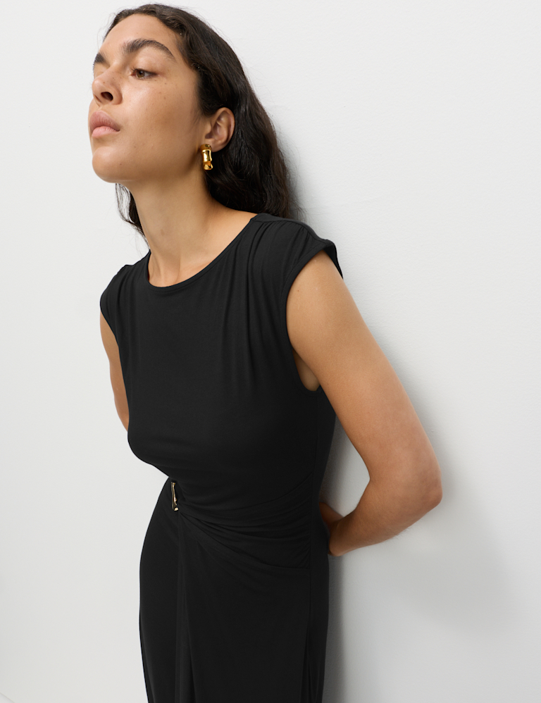 Jersey Twist Front Midaxi Dress