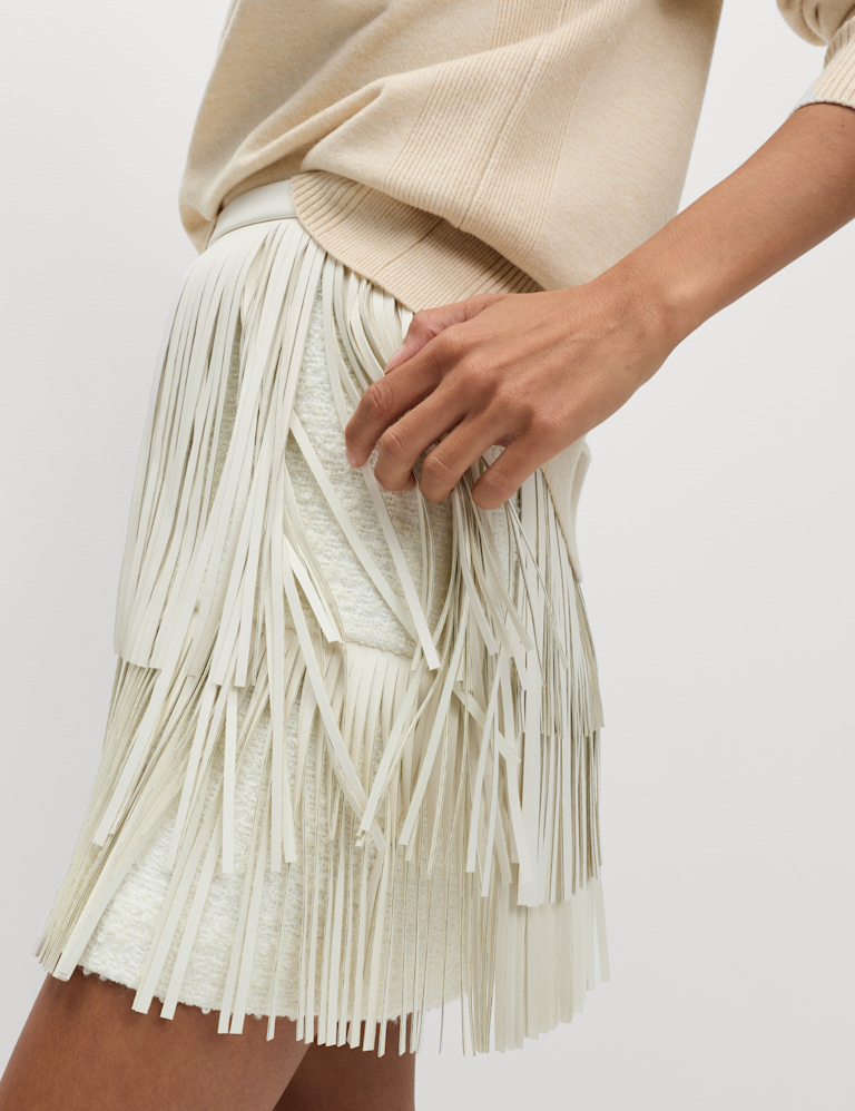 Fringe High Waisted Mini Skirt