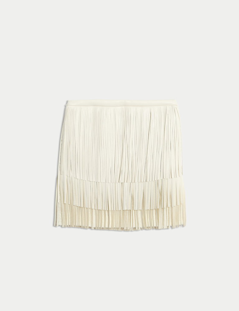 Fringe High Waisted Mini Skirt