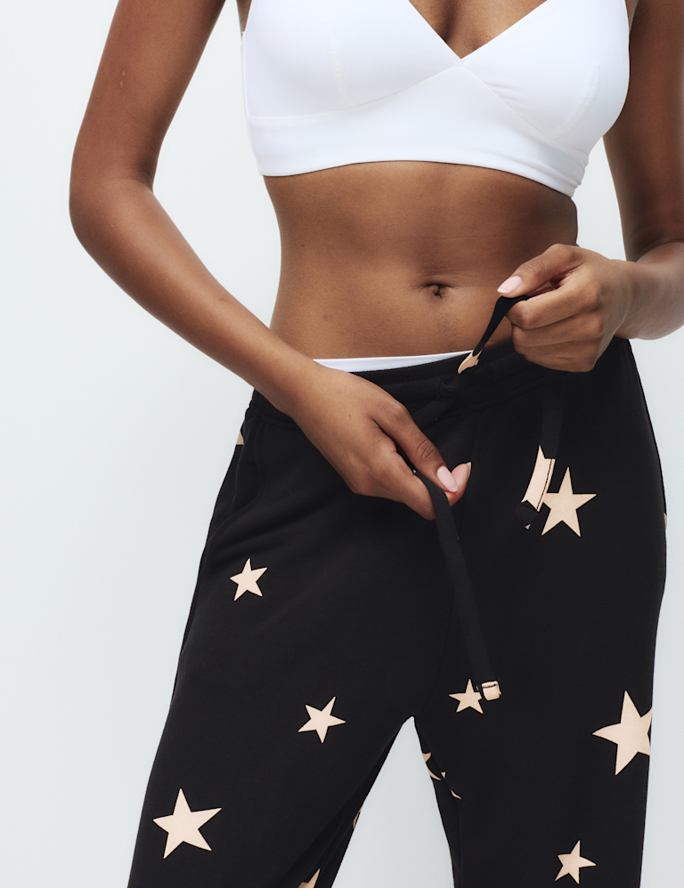 Star Print Cuffed Hem Pyjama Bottoms