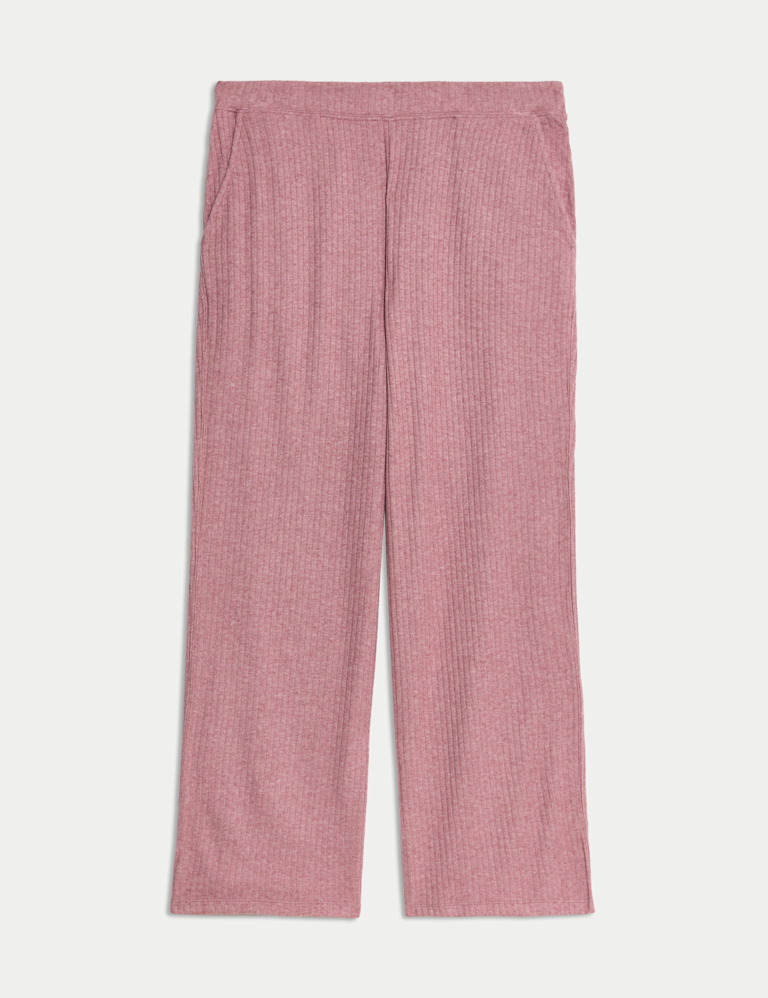 Ribbed Wide Leg Pyjama Bottoms