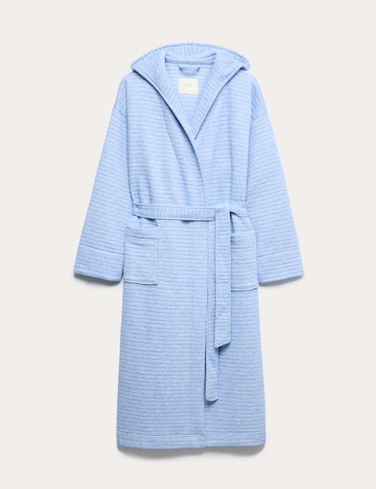 Quilted Hooded Long Dressing Gown