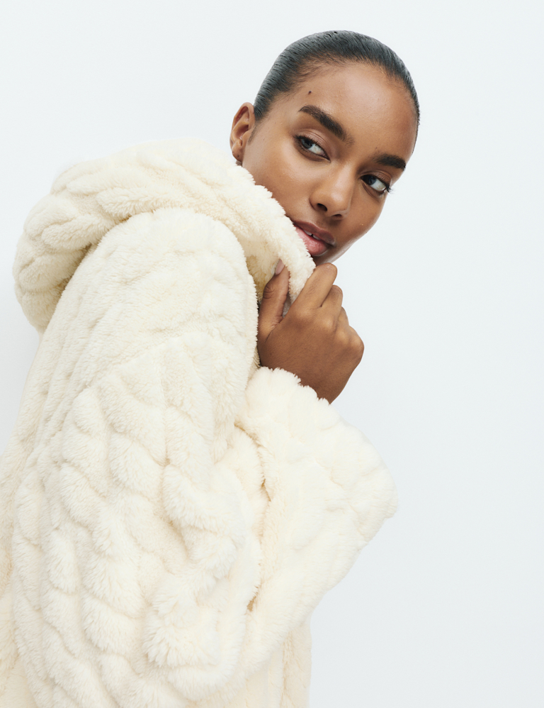 Jacquard Long Hooded Dressing Gown