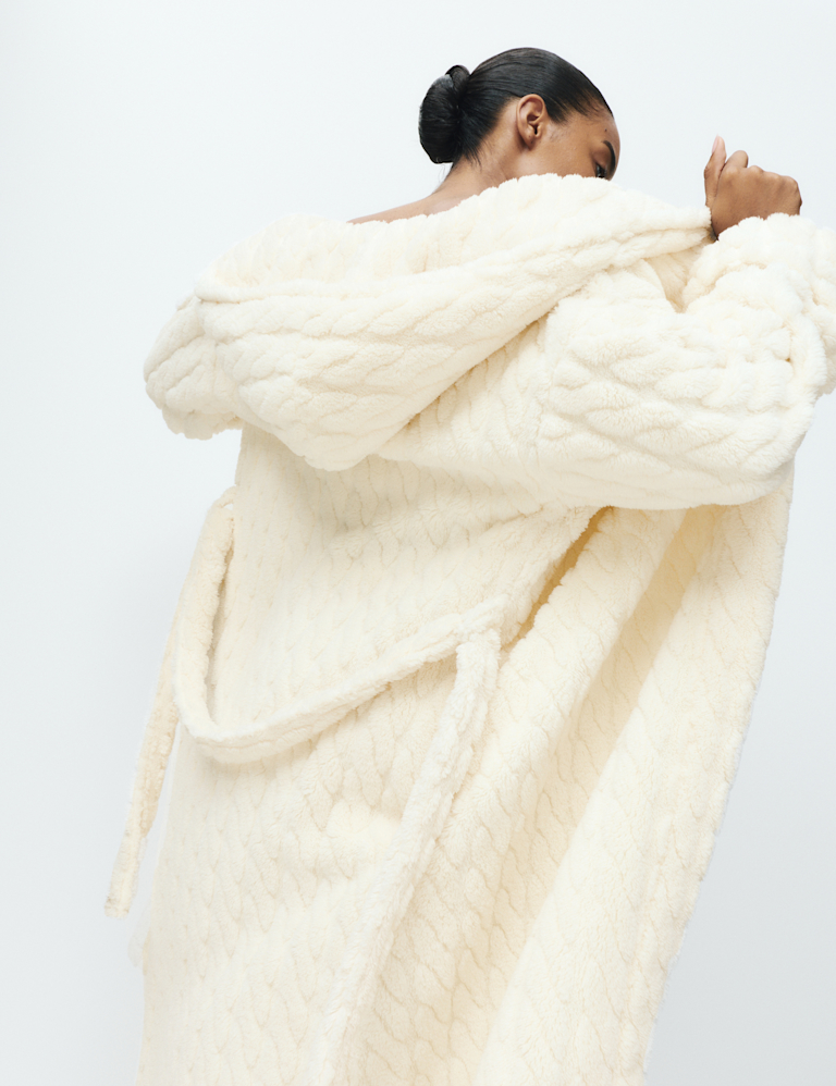 Jacquard Long Hooded Dressing Gown