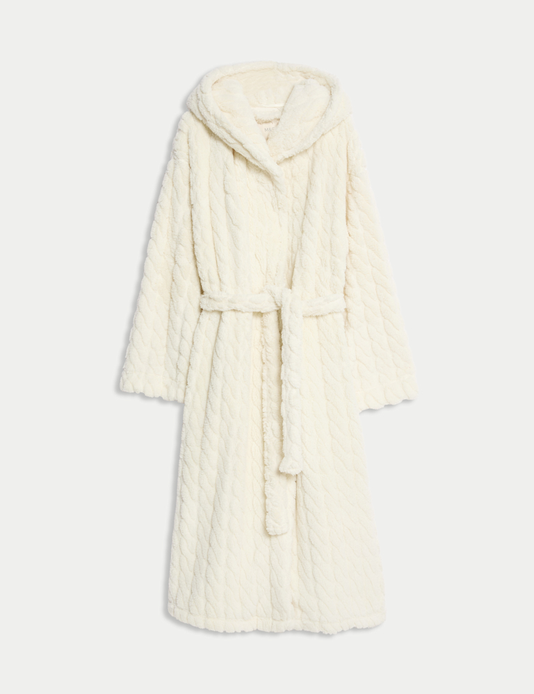 Jacquard Long Hooded Dressing Gown