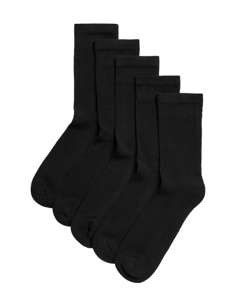 5pk Cotton Rich Ultimate Comfort Ankle High Socks