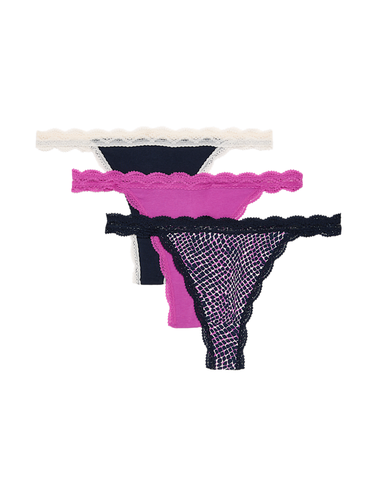 3pk Cotton Rich Tanga Thongs