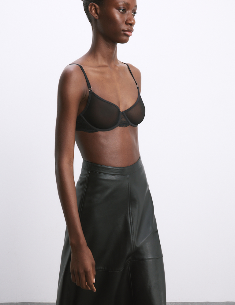 Murcia Sheer & Lace Wired Demi Cup Bra A-E