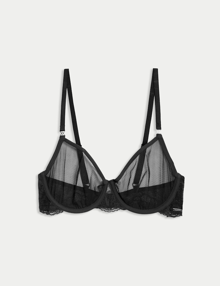Murcia Sheer & Lace Wired Demi Cup Bra A-E