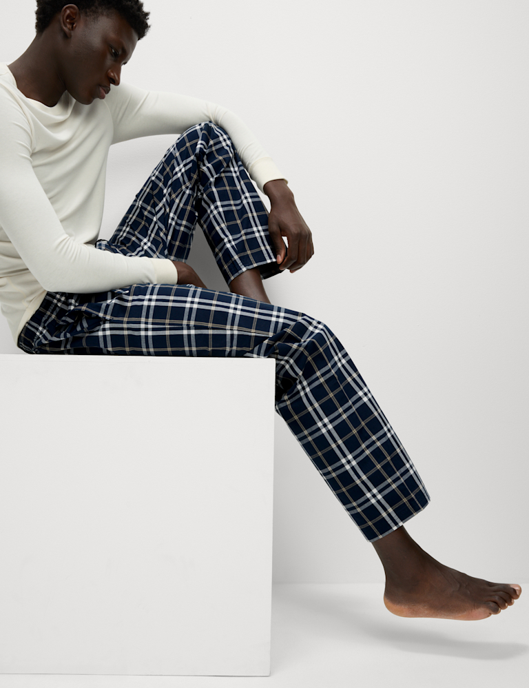 2pk Pure Cotton Checked Pyjama Bottoms
his