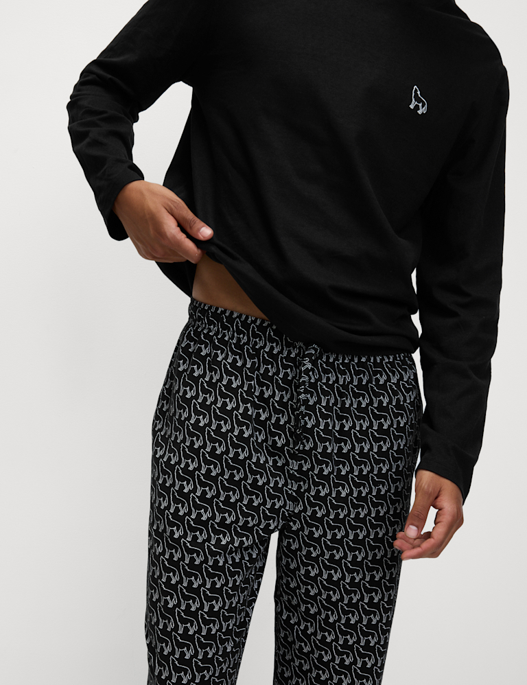 Pure Cotton Wolf Print Pyjama Set