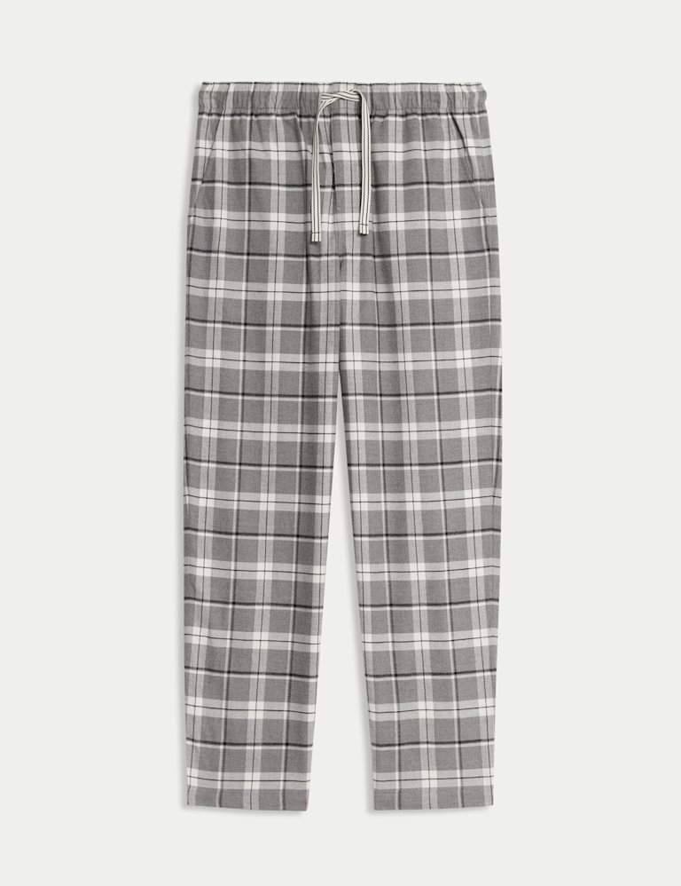 Pure Cotton Checked Loungewear Bottoms