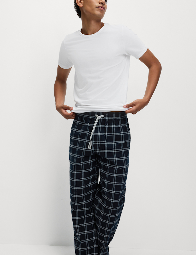 Pure Cotton Checked Pyjama Bottoms
