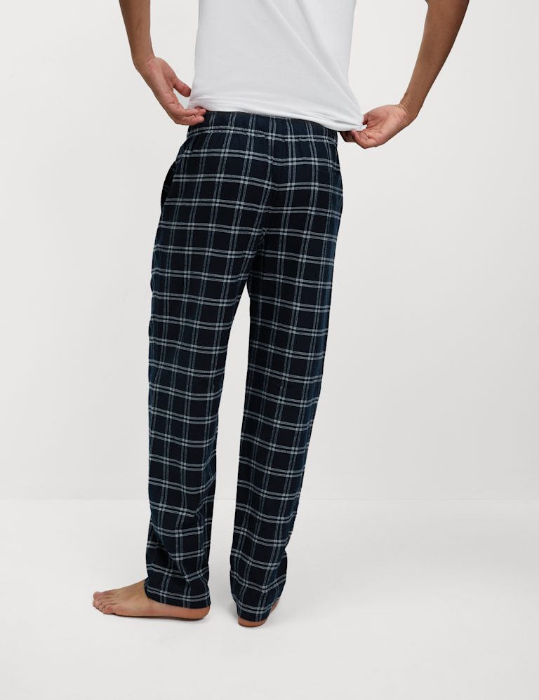 Pure Cotton Checked Pyjama Bottoms