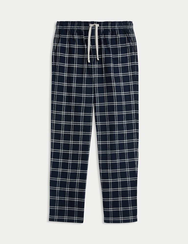 Pure Cotton Checked Pyjama Bottoms