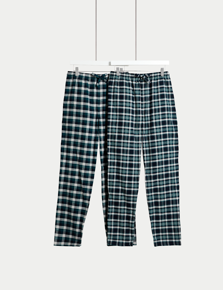 Brushed Cotton Check Long Pant