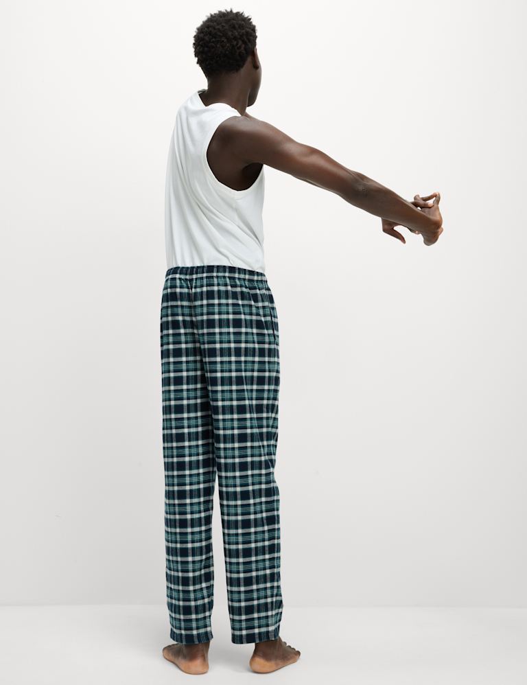 Brushed Cotton Check Long Pant