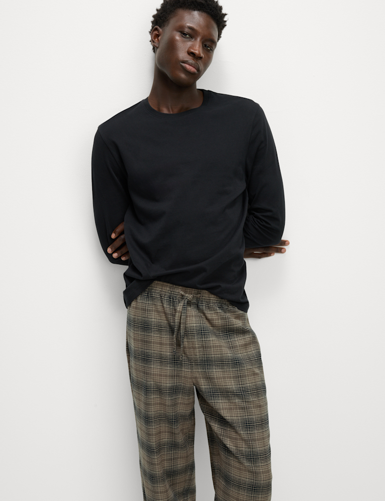 Brushed Cotton Ombre Check Pyjama Set