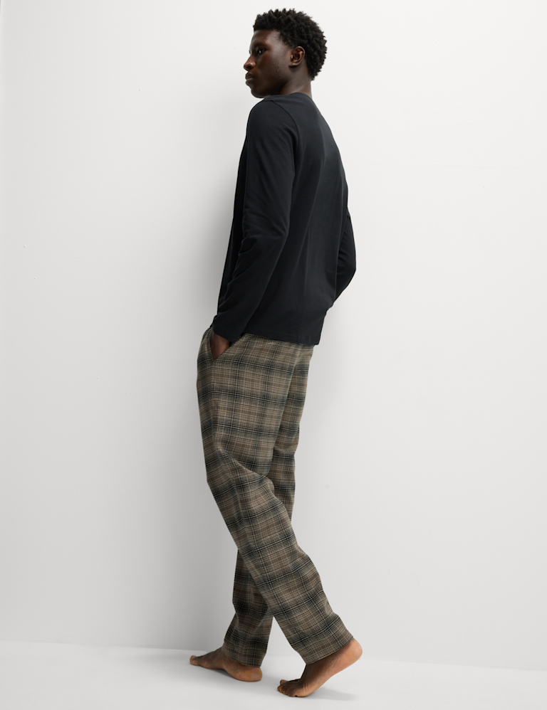 Brushed Cotton Ombre Check Pyjama Set