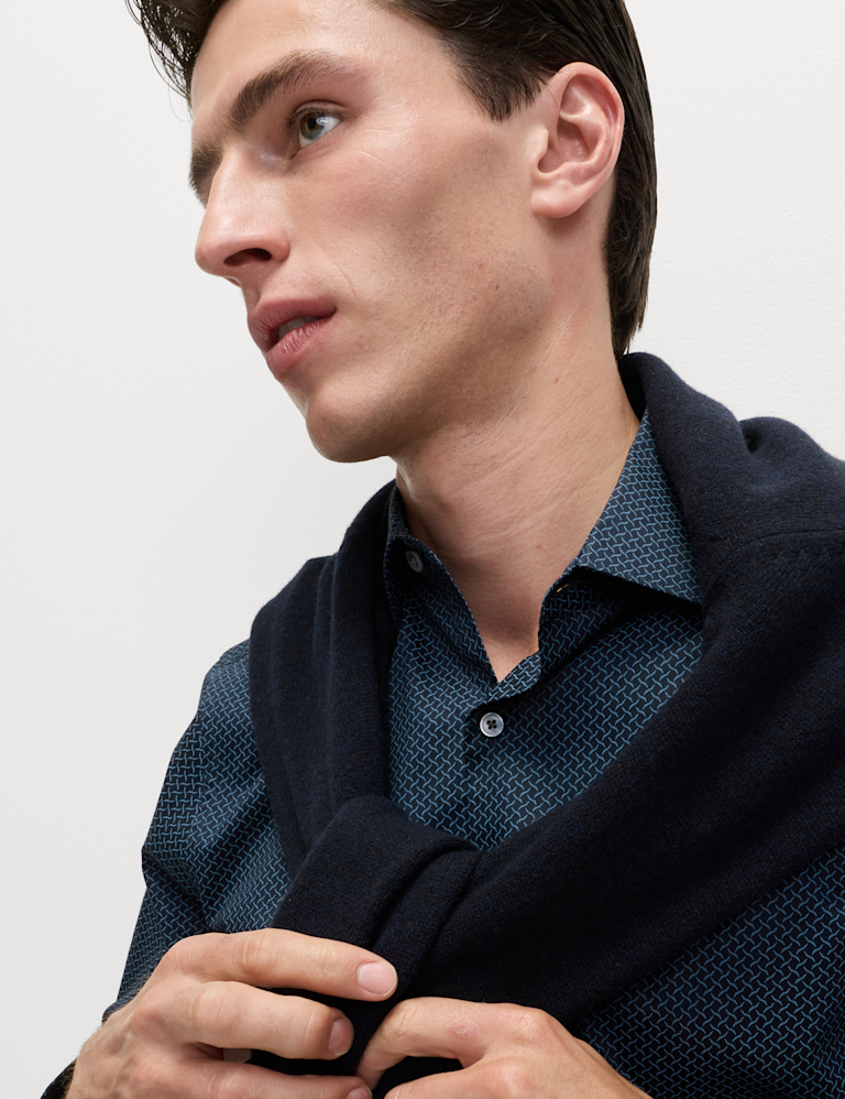 Regular Fit Pure Cotton Printed Shirt