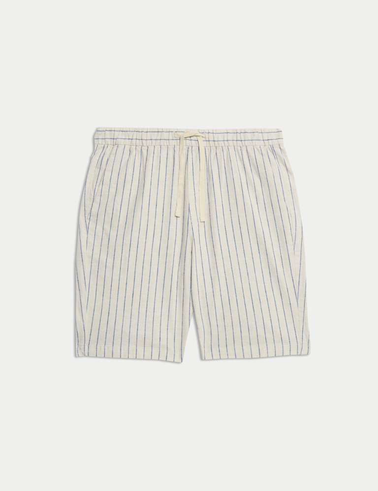 Linen Blend Elasticated Waist Shorts