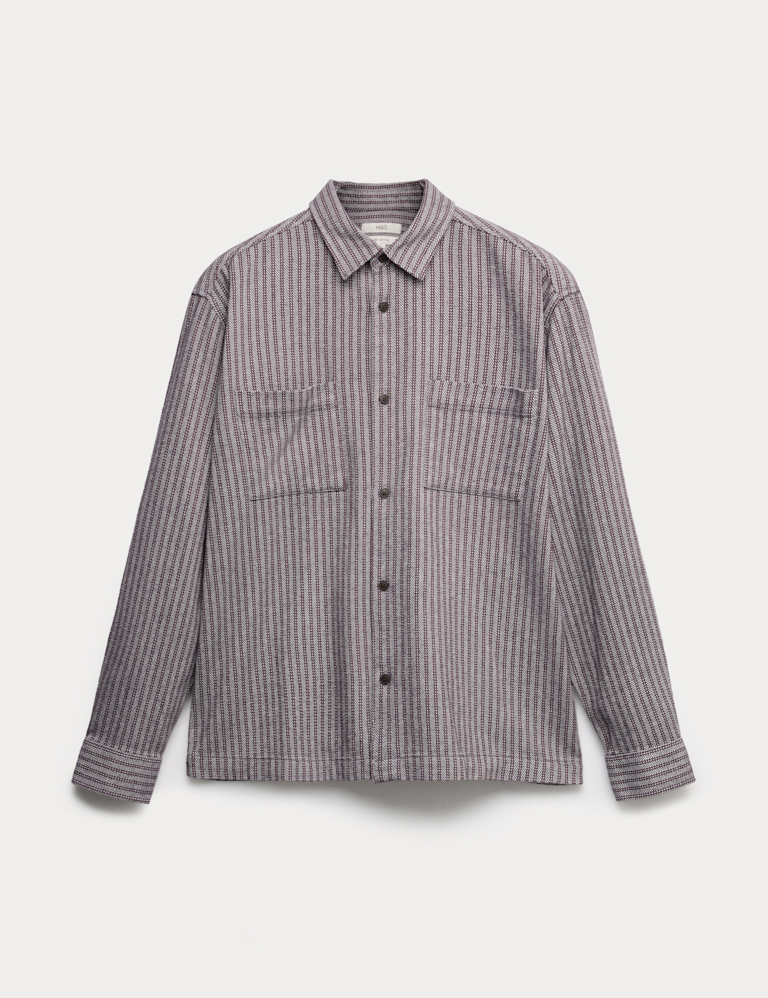 Pure Cotton Striped Flannel Shirt