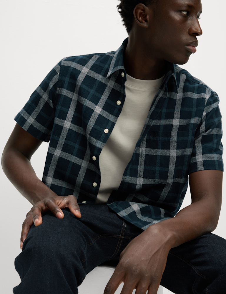 Regular Fit Pure Cotton Check Shirt