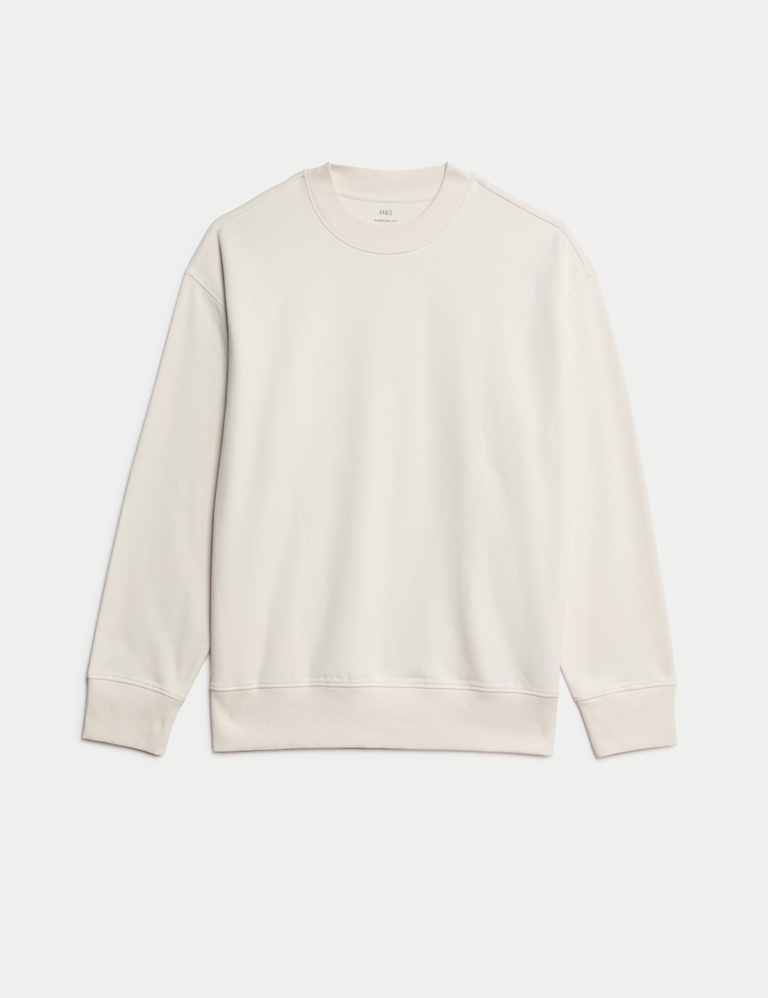 Oversized Cotton Rich Crew Neck Sweatshirt