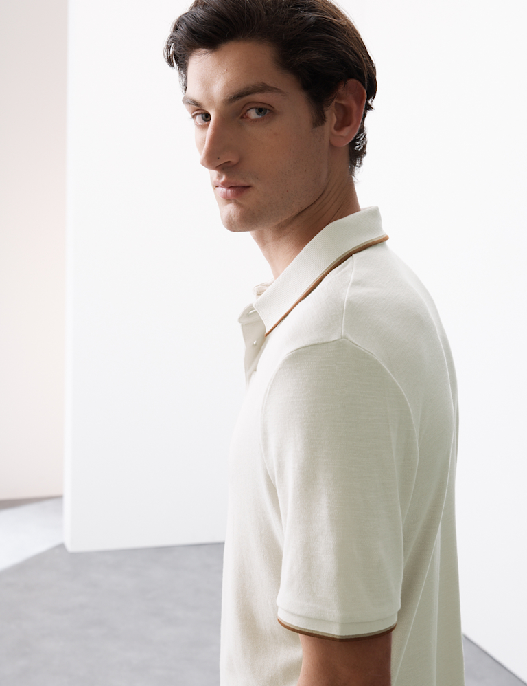 Linen Blend Polo Shirt