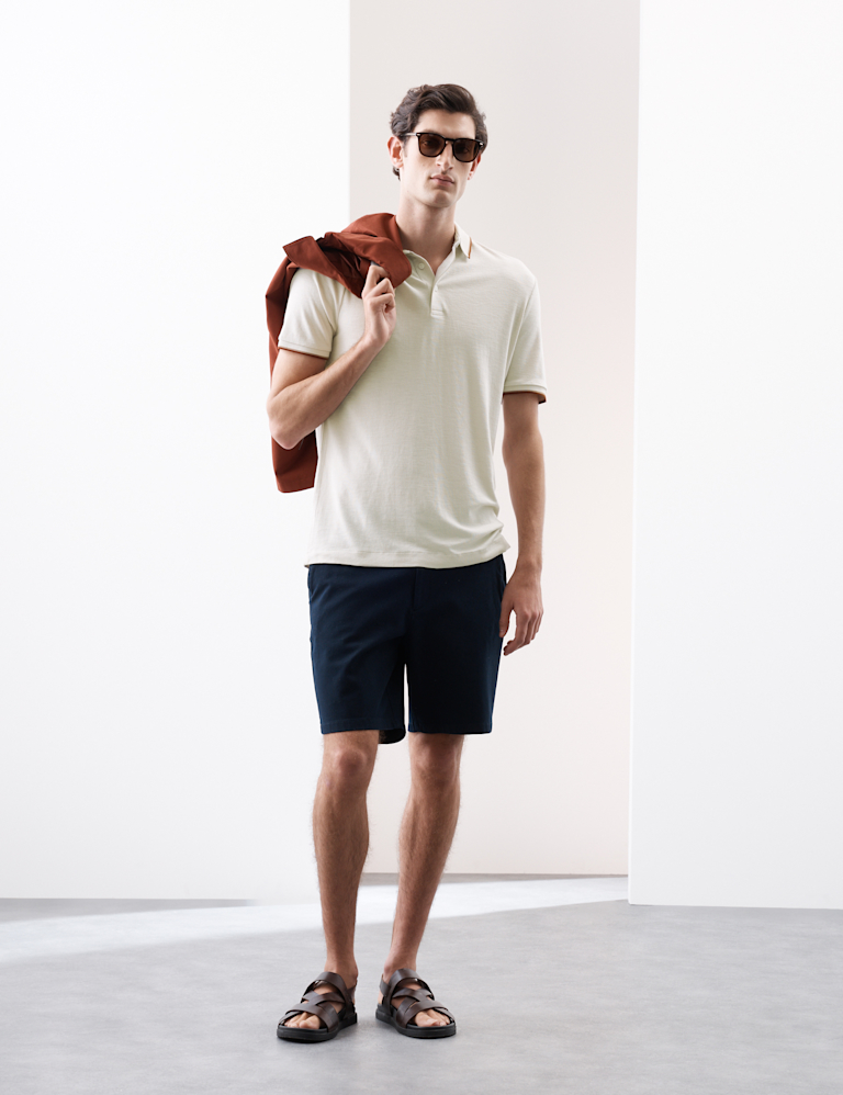 Linen Blend Polo Shirt