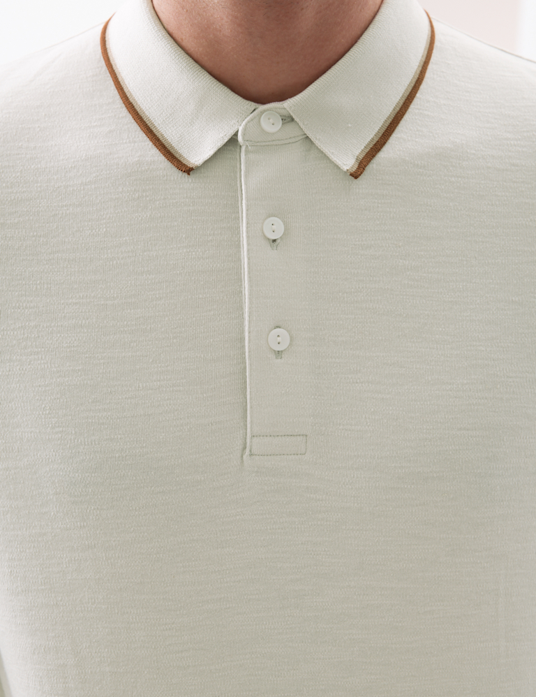 Linen Blend Polo Shirt
