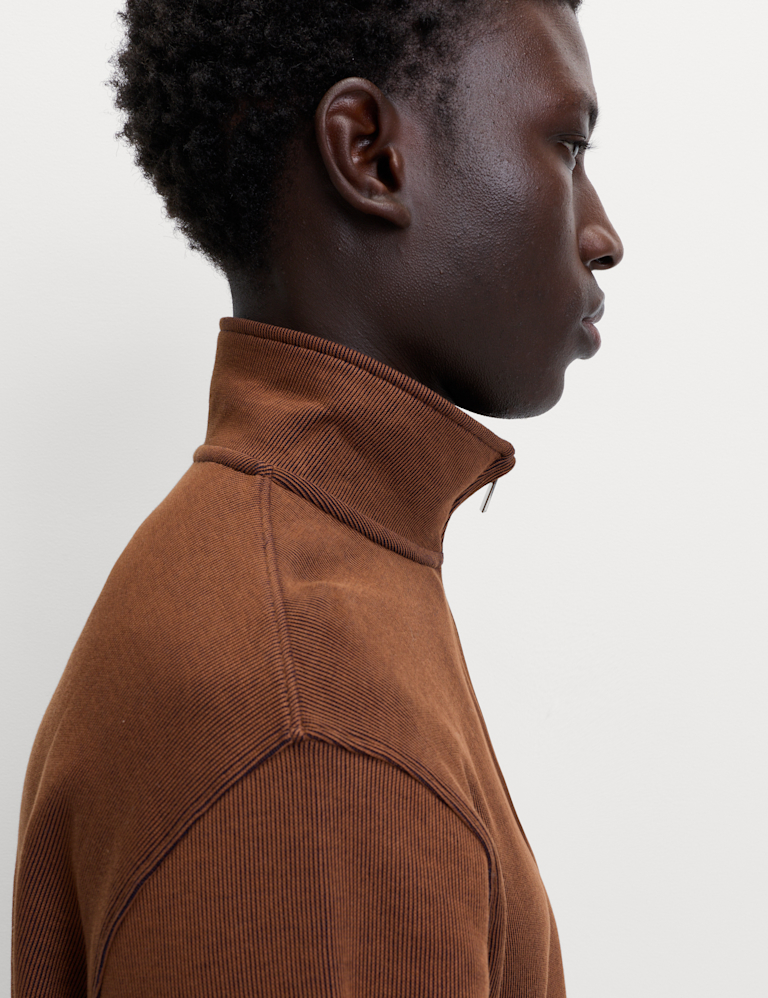 Cotton Rich Double Knit Half Zip Sweatshirt