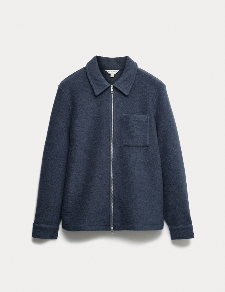 Wool Blend Zip up Fleece Jacket