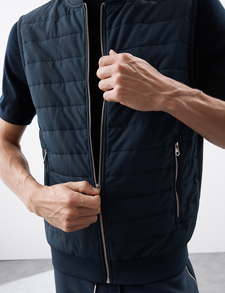 Cotton Rich Zip Up Quilted Gilet with Stormwear™
