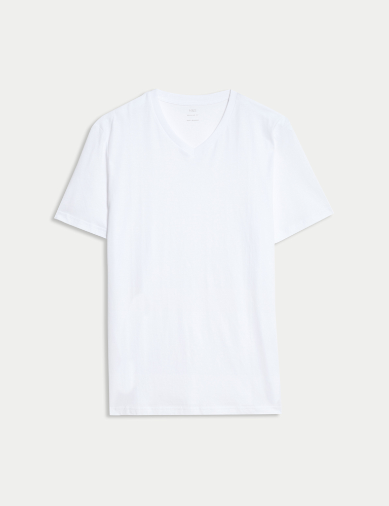 Pure Cotton V Neck T-Shirt