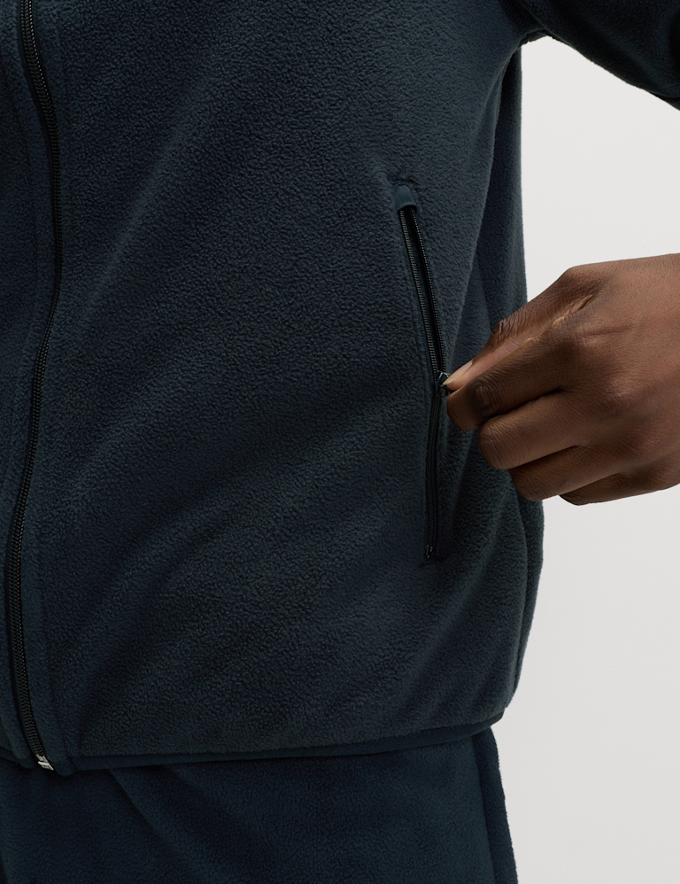 Funnel Neck Zip Up Micro Fleece Jacket