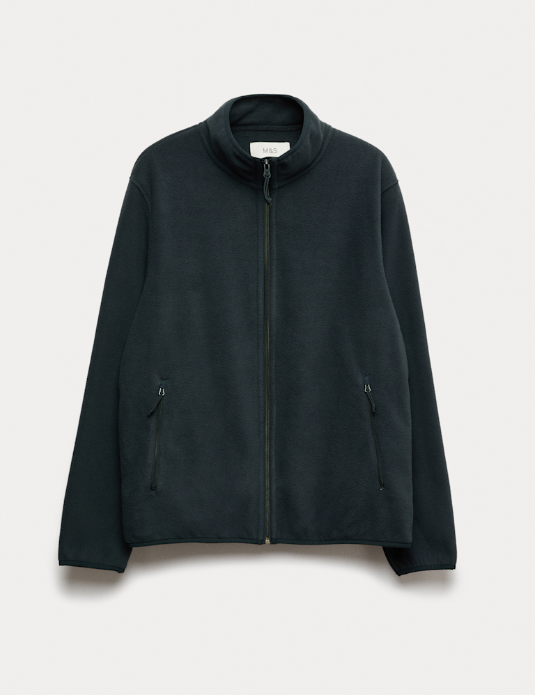 Funnel Neck Zip Up Micro Fleece Jacket